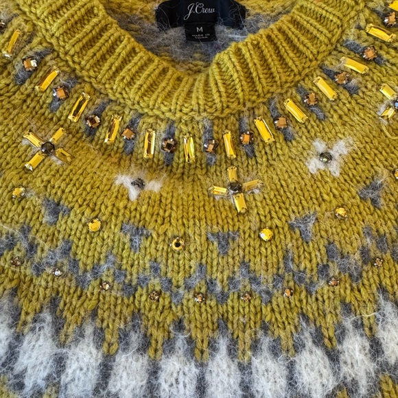 J. Crew Embellished Fair Isle Wool Sweater - Picture 7 of 7